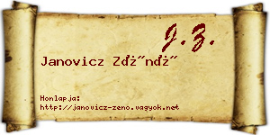 Janovicz Zénó névjegykártya